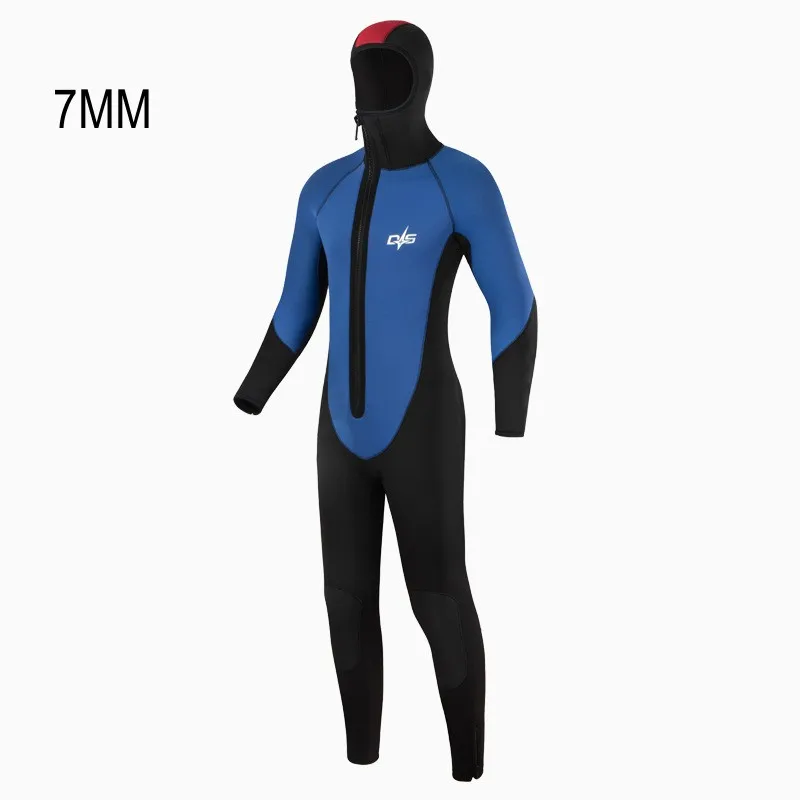 

7MM Neoprene Snorkeling UnderWater Hunting Wetsuit Hooded For Adults Keep Warm Scuba Diving Suit Spearfishing Kayaking SwimWear