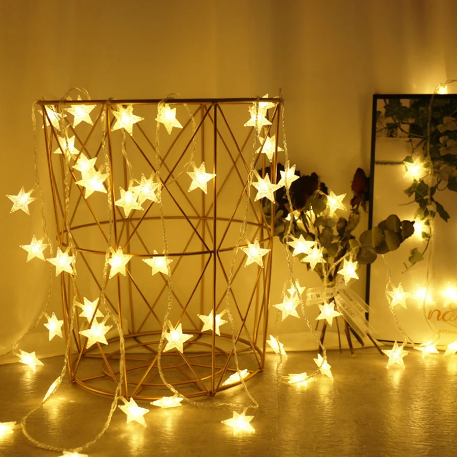 20/40/80LEDs Star Fairy String Lights Battery/USB Christmas Garlands Lights For Home Party Wedding Holiday Decoration