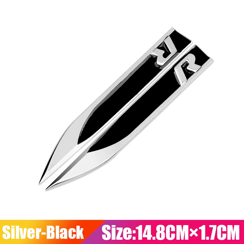 2 Stück Auto 3D Metall Seitenemblem Kotflügel Aufkleber Zubehör für VW Golf Tiguan T-Roc Polo Passat ID.4 T-Cross ID.3 Taigo