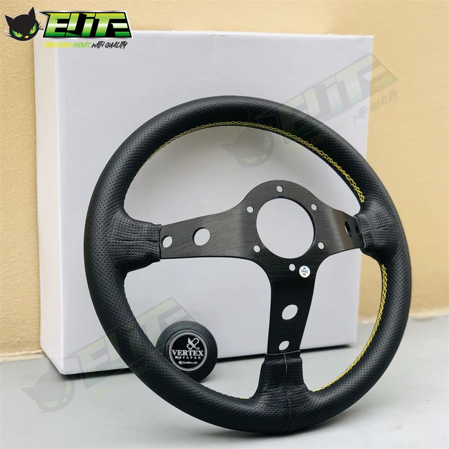 JDM VERTEX 10 Star Embroidery Steering Wheel Universal 13inch Tuning Sports Steering Wheel