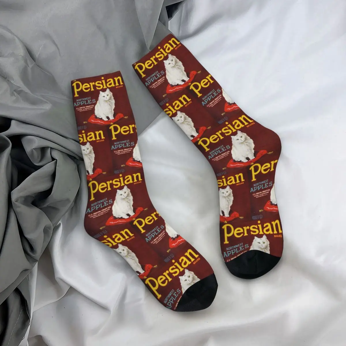 Calcetines Retro de gato persa para hombre y mujer, medias largas de alta calidad, estilo Harajuku, accesorios para todas las estaciones, regalos de navidad