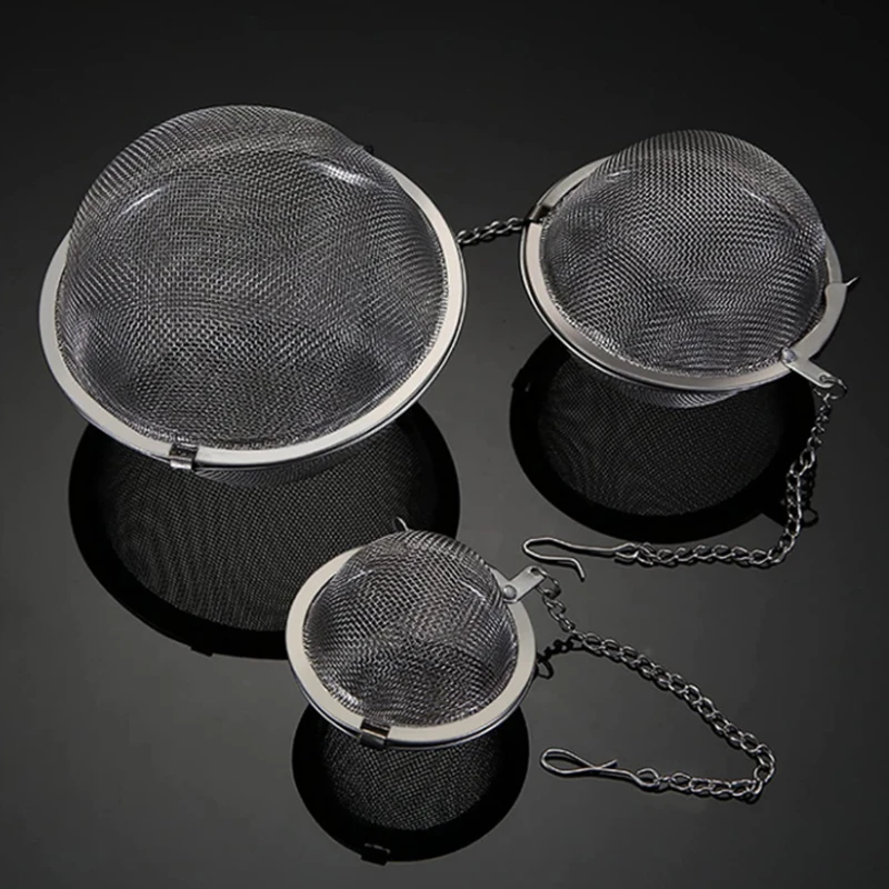 1-5 stücke Edelstahl Tee-ei Kugel Locking Spice Tee Ball Sieb Mesh-ei Tee Filter Siebe Küche Zubehör – Detail 5