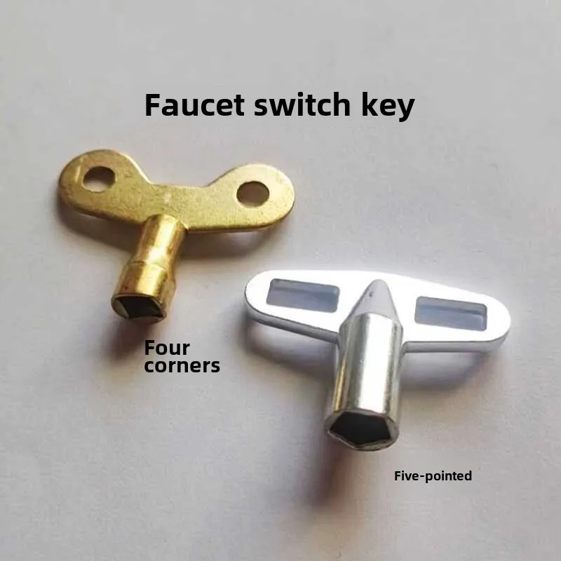 10Pcs faucet key square hole inner four corners pentagonal 4 points 6points tap water switch public valve outdoor universal type