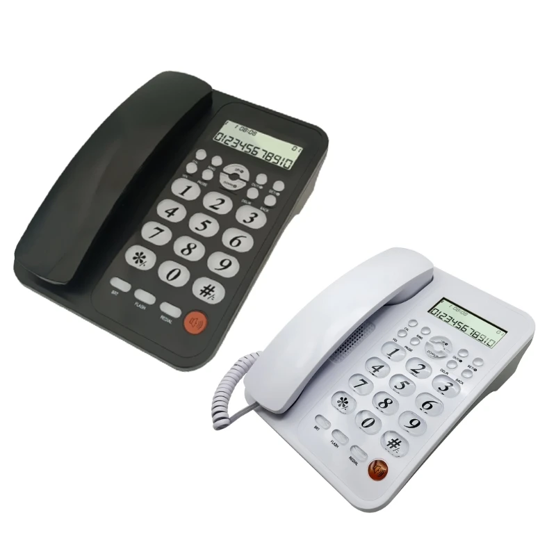 Desktop Corded Telephone for Home Landline Telephone with Big Buttons Ringer Volumes Speakerphone Volumes Adjustable