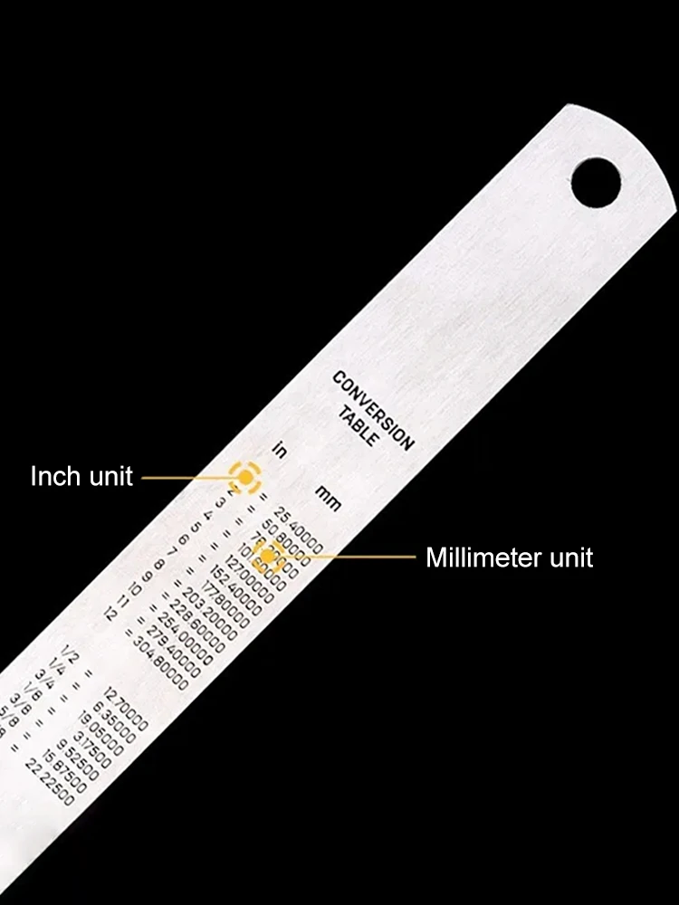 Stainless Steel Straight Ruler Centimeter Rule Precision Measuring Tool 15cm/6 inch 30cm/12 inch 50cm School Office Supplies