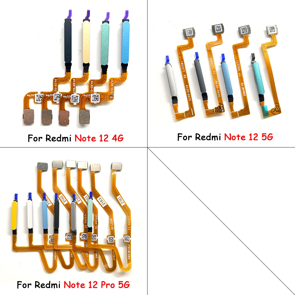 For Xiaomi Redmi Note 12 Pro 4G 5G Fingerprint Reader Touch ID Sensor Return Key Home Button Flex Cable