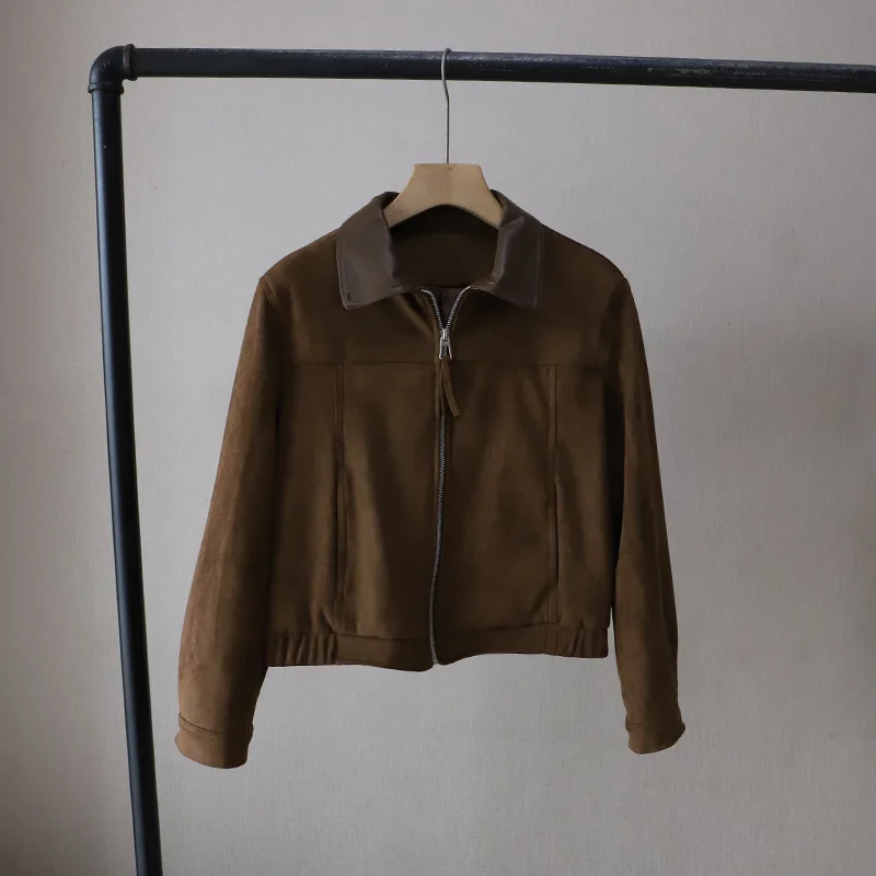 Zekye 2025 الخريف والشتاء جديد الكورية نمط الموضة المرقعة فضفاض التخسيس تنوعا سترة قصيرة ملابس خارجية نسائية #3