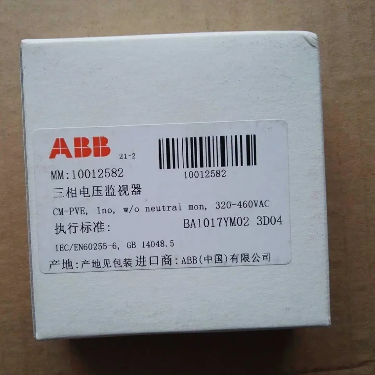 Three-phase monitoring relay CM-PVE, 1no, w/o neutral mon, 320-460VAC 10012582 1SVR550871R9500