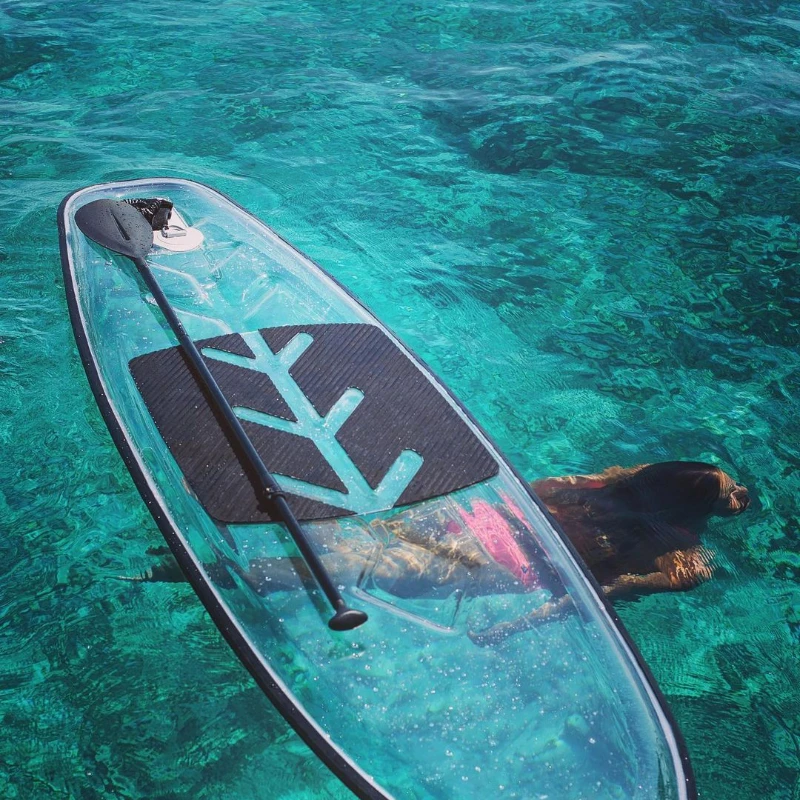 

Manufacturers transparent sup clear Surfing paddle board with free accessories