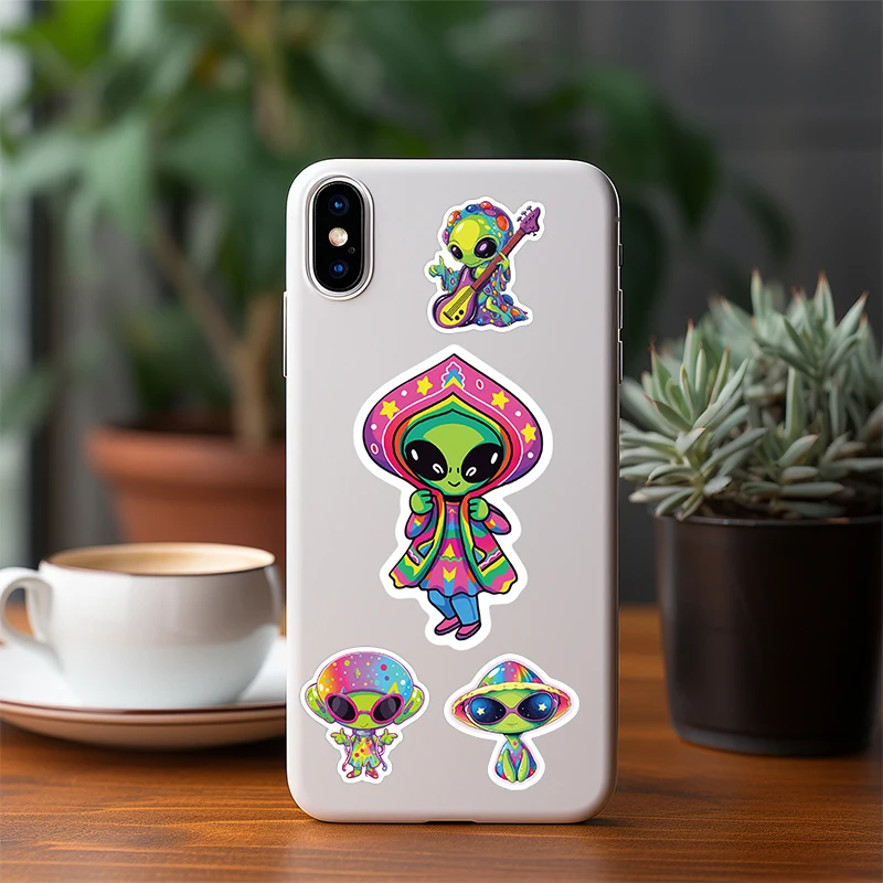 50 قطعة الكرتون الغريبة ET الكتابة على الجدران ملصقات DIY بها بنفسك الاطفال الشارات اللعب سكرابوكينغ الهاتف المحمول الغيتار زجاجة ماء ملصق مزخرفة #3