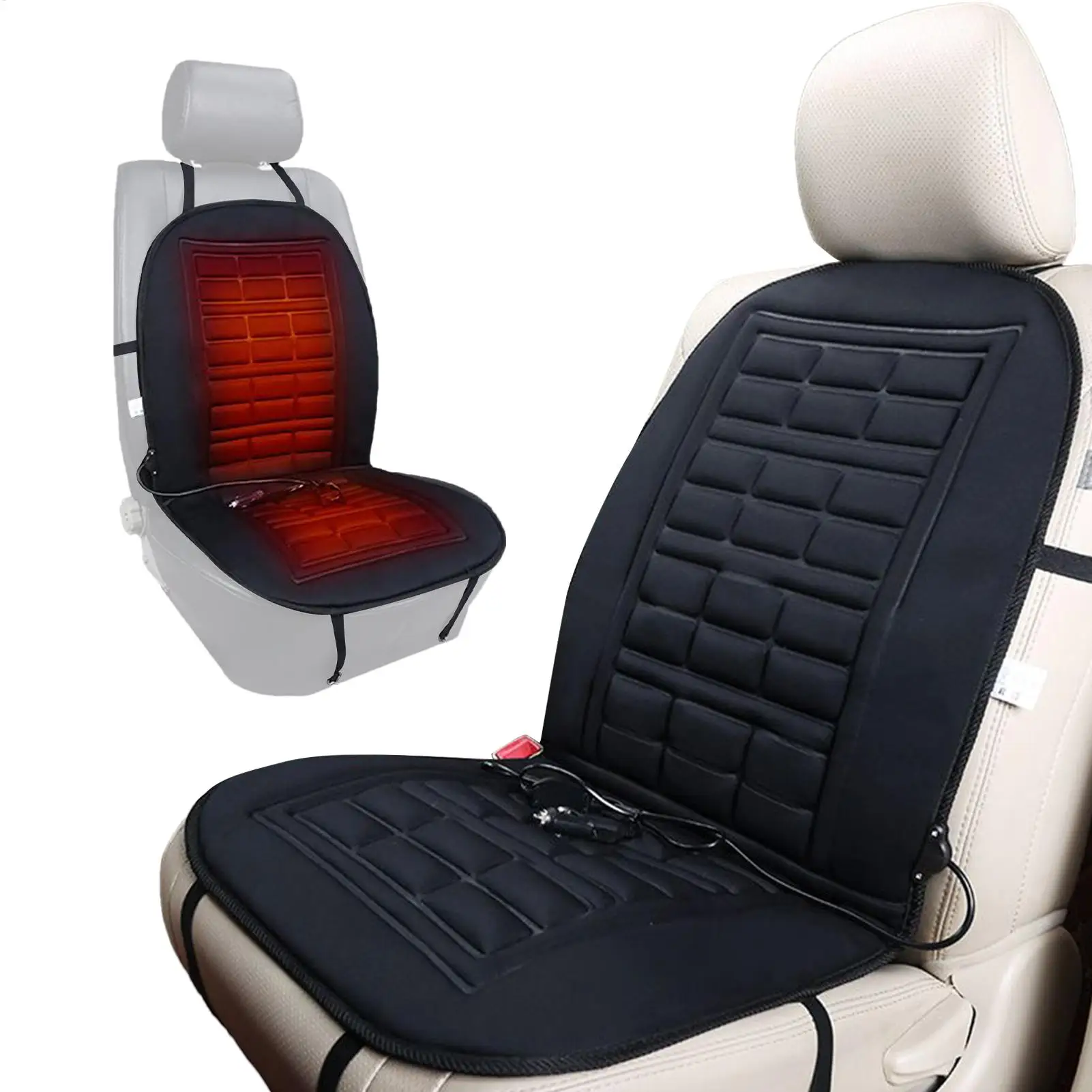 

Универсальный чехол на автомобильное сиденье с подогревом 12 В, высокая и низкая температура, 2 уровня, зимние теплые автомобильные аксессуары для грузовиков на колесах