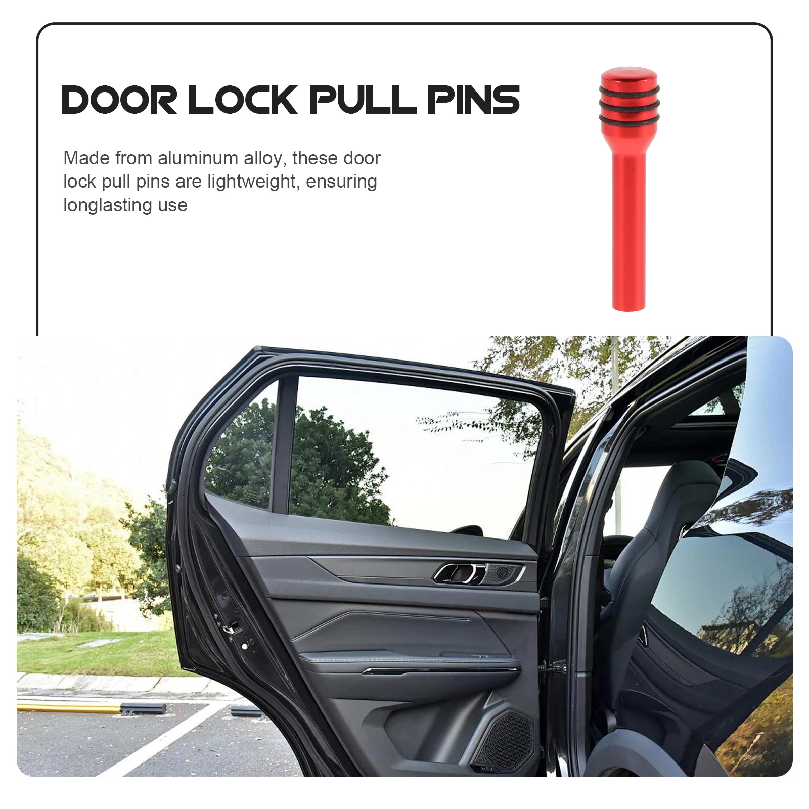 2 perni per serratura per portiera per auto, accessori per auto in lega di alluminio, installazione semplice, uso versatile, manopola decorativa rossa di sicurezza migliorata