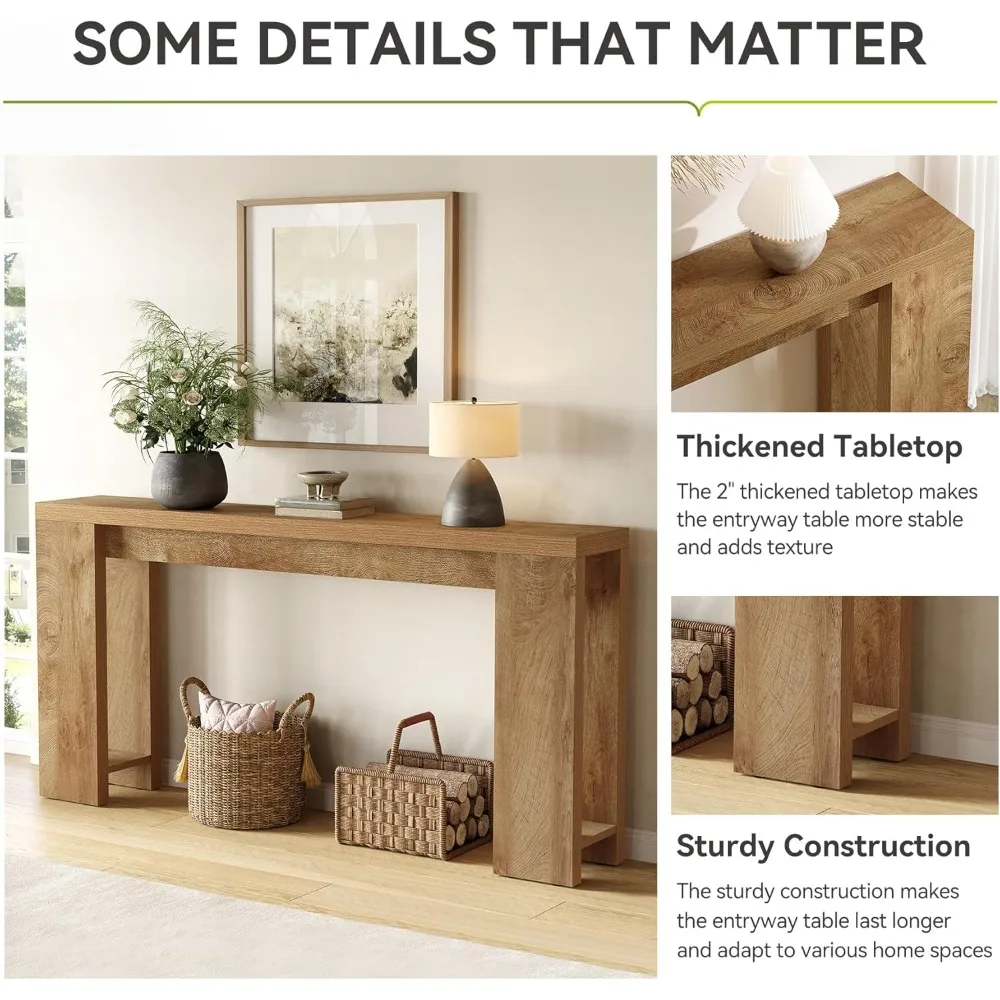 طاولة كونسول طويلة 70.9 بوصة، طاولة أريكة ضيقة خلف الأريكة، طاولة وحدة تحكم المزرعة لغرفة المعيشة، المدخل،