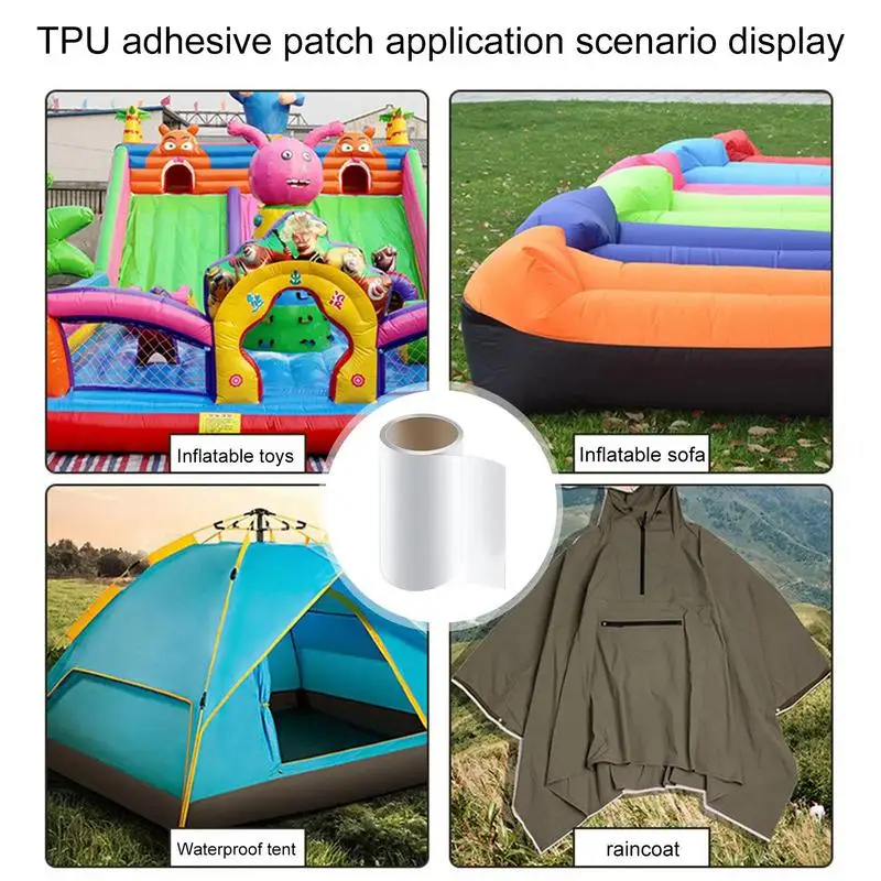 Air Mattress Patch Kit Water Proof TPU Clear Repair Patches Bounce House Patch Repair Kit Inflatable Repair Patch Rubber Boat