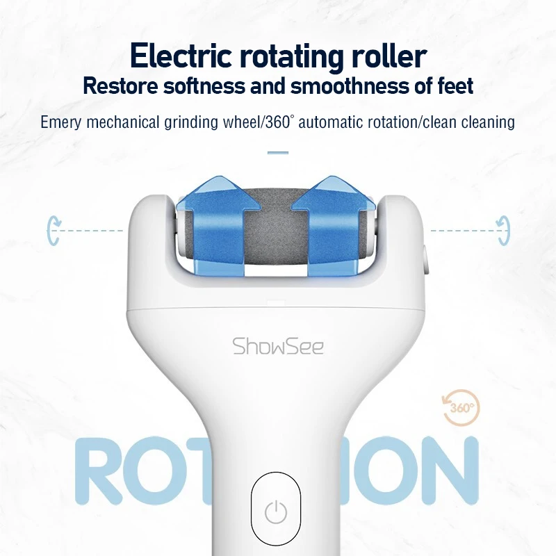 Showsee-ملف القدم الكهربائية للباديكير ، مزيل الجلد الميت ، العناية بالبشرة ، مزيل الكالس ، مطحنة القدمين ، B1-W ، 600mAh