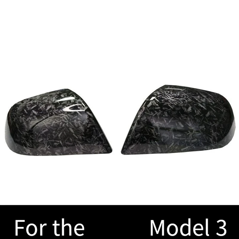 Car Rear Mirror Cover Cap For Tesla Model 3 Water Transfer Forging Pattern Rearview Mirror Shell