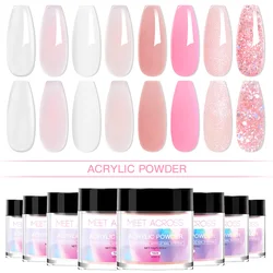 10g Acrylic Nail Powder System Clear White Pink Glitter Professional Acrylic for French Style Extension Carving Design Nail Art