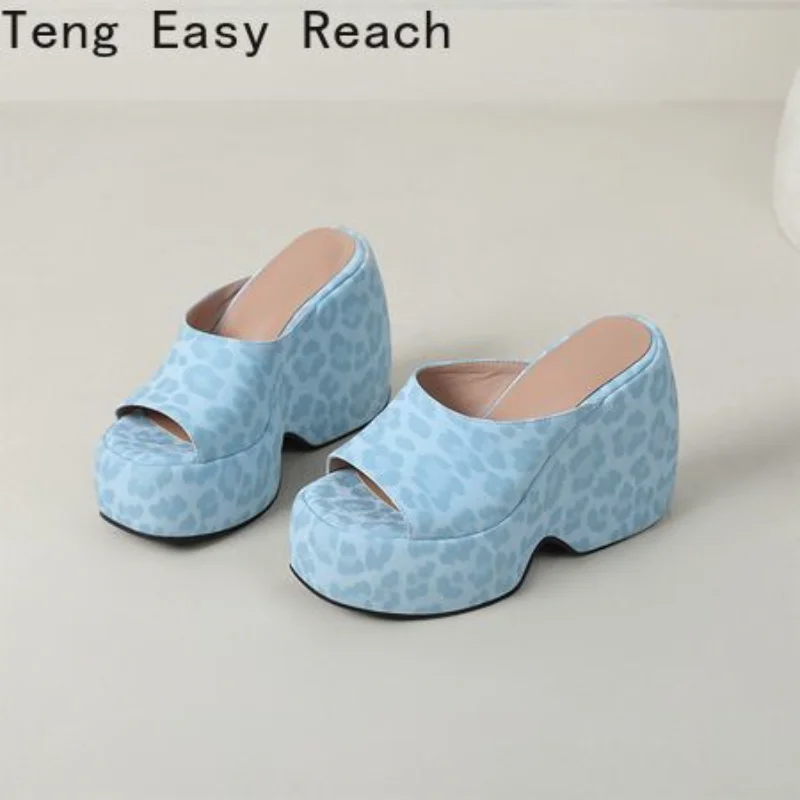 

2025 New Luxury Summer Slides Platform Women Shoes Flip Flops Wedge High Heels Beach Slippers