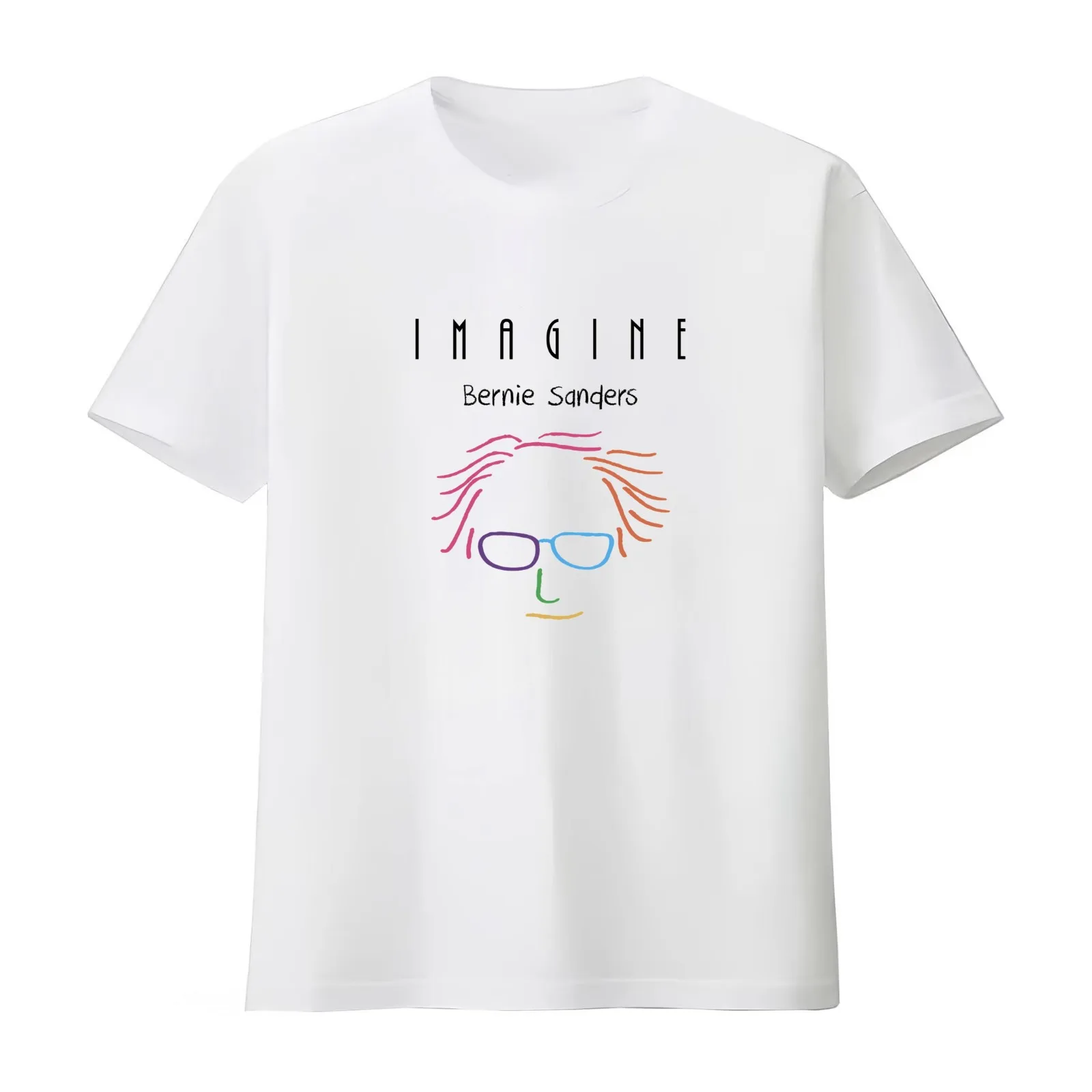 Imagine | Bernie Sanders T-Shirt Summer Casual Cotton Tee Oversized Streetwear Tops Vintage Graphic Print Unisex Men Women