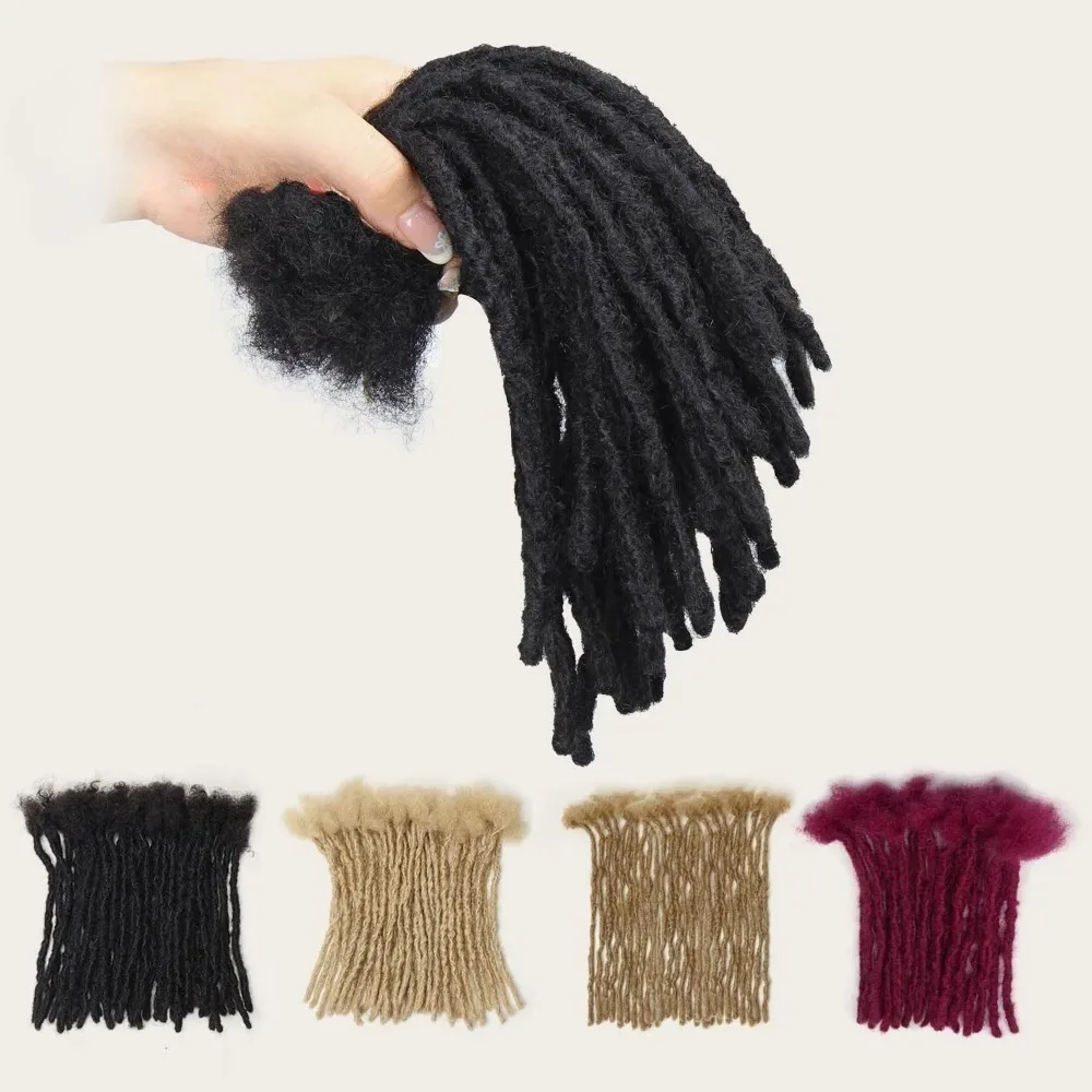 #613 28 Inch Loc Extensions Human Hair 0.4/0.6/0.8 cm Width Dreadlock Extensions Natural Black 30 Strands Bulk Hair 1B 27 99J