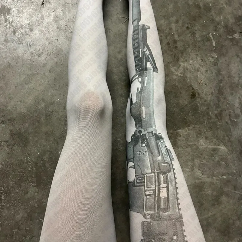 

Punk Rock Dark Harajuku White Pantyhose Retro Motorcycle Style Base Pantyhose Y2k Leggings Female Clothing