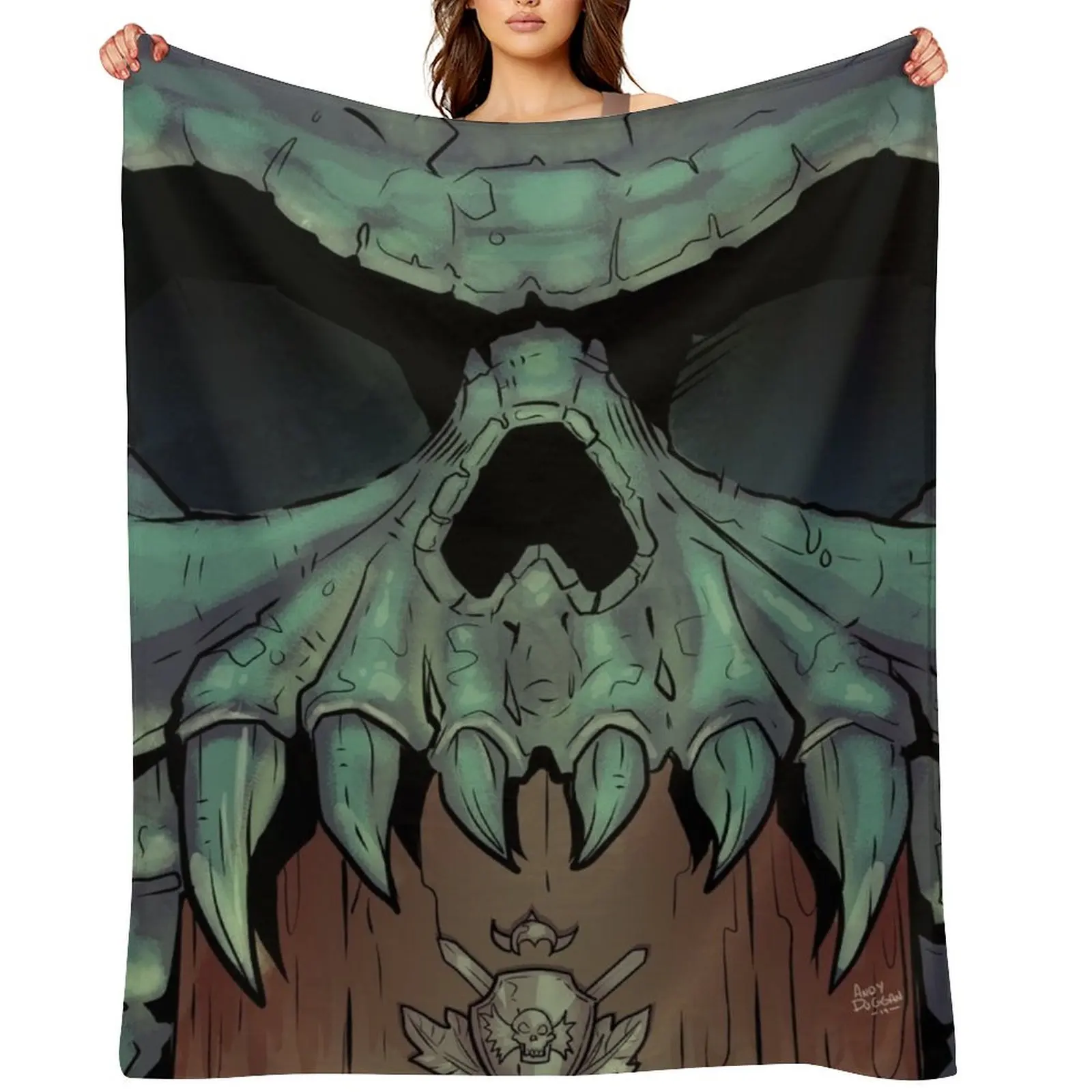 

Castle Gray fantasy skull Throw Blanket Cute Blankets For Bed Hair Hairy Blankets