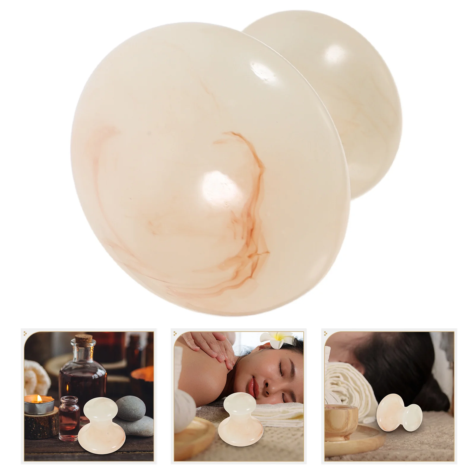 2 個のフェイシャルマッサージツールキノコの形の樹脂フェイスマッサージャーホームオフィススパ用多機能スクレーピングツール