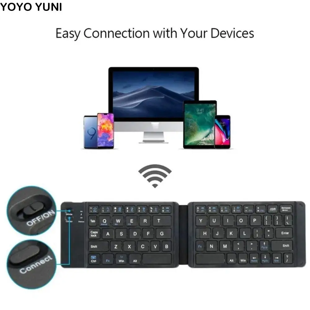 

Slient Wireless Folding Keyboard Mini Rechargeable Bluetooth Keyboard Universal Lightweight Foldable Keyboard Mobile Use
