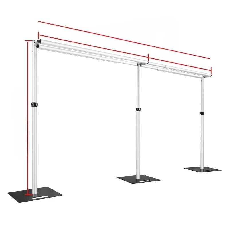 Wedding square arch props background frame aluminum alloy double rod bracket adjustable simulated flower rack