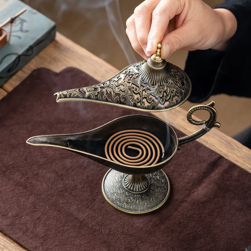 Search banner magic lamp incense burner agarwood household sandalwood burner indoor aromatherapy burner ornament