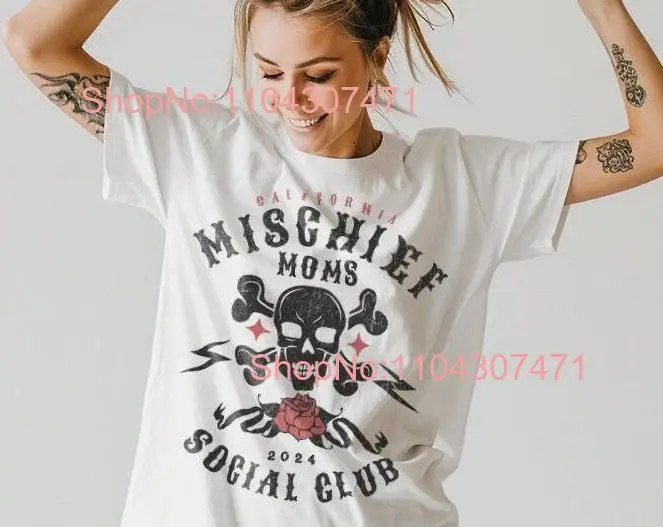 One Hell of a Mother Mischief Moms T Shirt Mama Mom Boys for Mothers Day Vintage Retro Oversized long or short sleeves