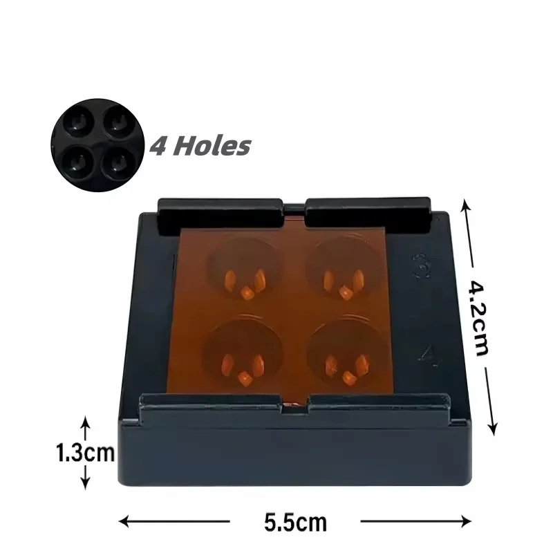 JUMTOP 4 Slot Dental Resin Shade Light Box Veneer Storage Box Teeth Whitening Strip Treatment Light-proof Case Dentistry Tools