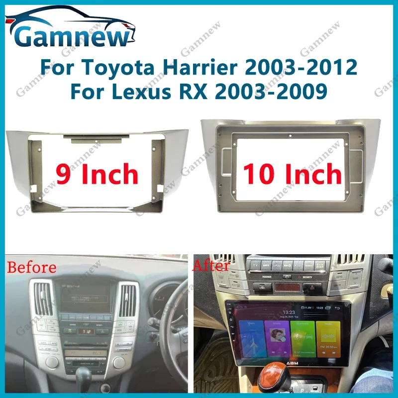 9 Inch 10 Inch Car Frame Cable Canbus Box Fascia Adapter For Toyota Harrier Lexus RX 2003+ Android Radio Dash Fitting Panel Kit