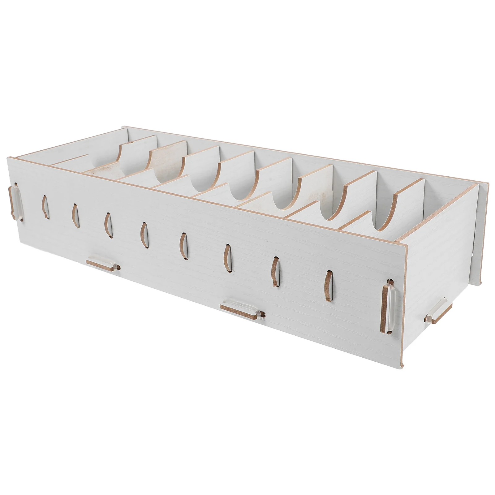 

Wooden Business Card Holder Large Capacity Desk Organizer Elegant White Finish Card Display Stand Storage Solution