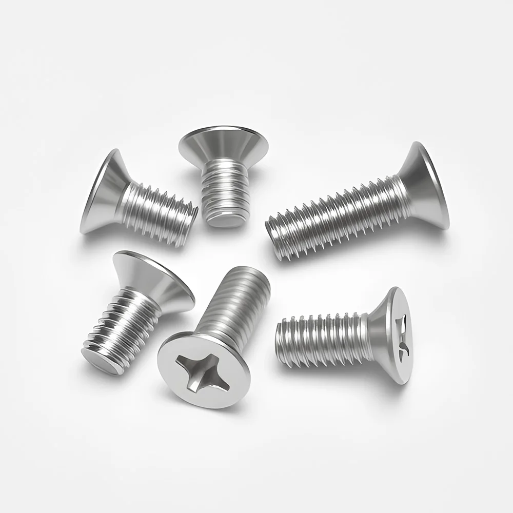 M1.4 M1.6 M2 M2.5 M3 M3.5 M4 M5 M6 M8 304 Stainless Steel Phillips Screws DIN965 Metric Thread Cross Flat Head Countersunk Bolts
