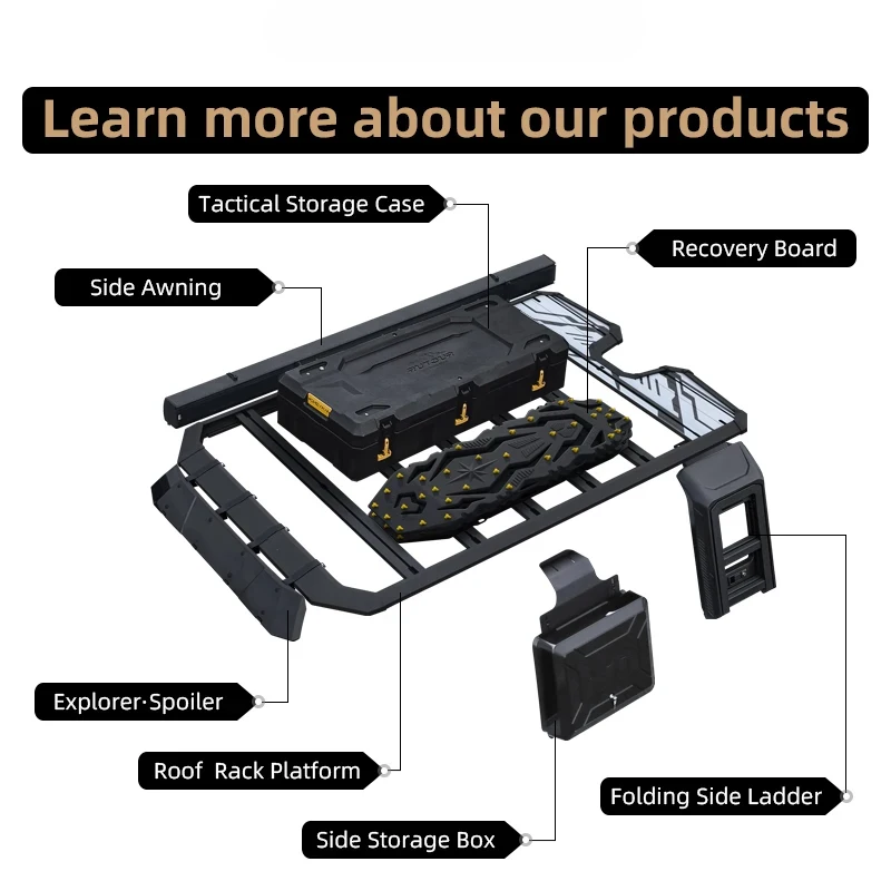 Explorer Roof Rack Platform for DENZA B8, Universal Aluminum Alloy Car Roof Luggage Carrier