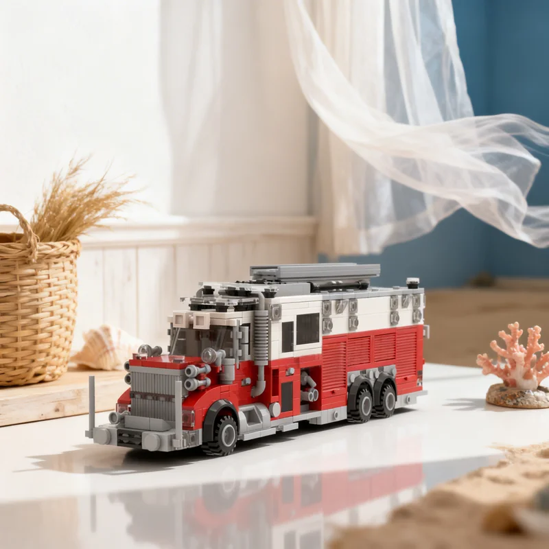 713pcs MOC Rescue Tanker City Fire Model Building Blocks Christmas Gift Toy Construction Idea Creative Craft Collection Display