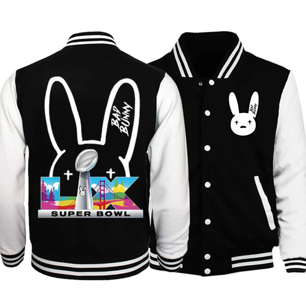 Bad Bunny Bowl 2026 Halftime Show uniforme de béisbol chaqueta con capucha Harajuku sudadera de manga larga regalo de seguidor