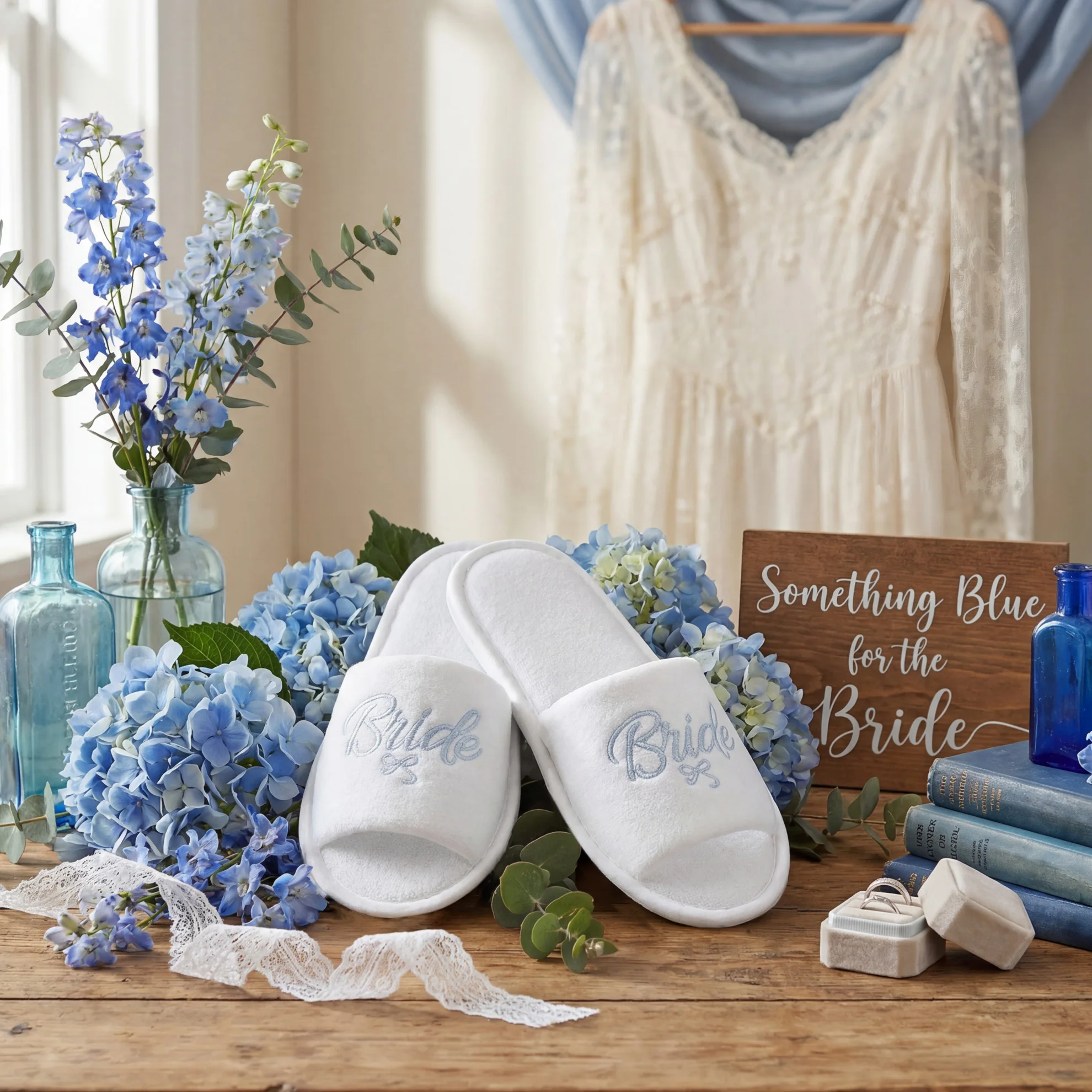 Wedding Party Slippers With Open-Toe,Lightweight And Comfortable Soft Slides,  Ideal Gifts For Bachelorette, Engagement Parties