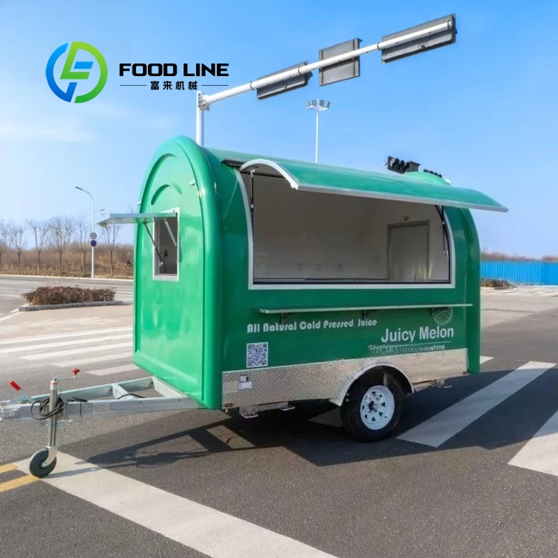 

Custom Logo Size Round Mini Food Truck Commercial Vending Snack Mobile Catering Service Trailer