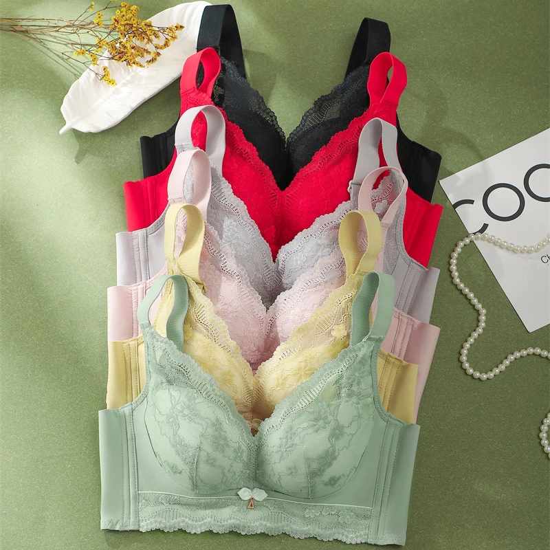 

Sweet Girl Tube Top Small Breast Lace Wrap Chest Gather Underwear Gathered Anti-sagging Comfortable Breathable Bra