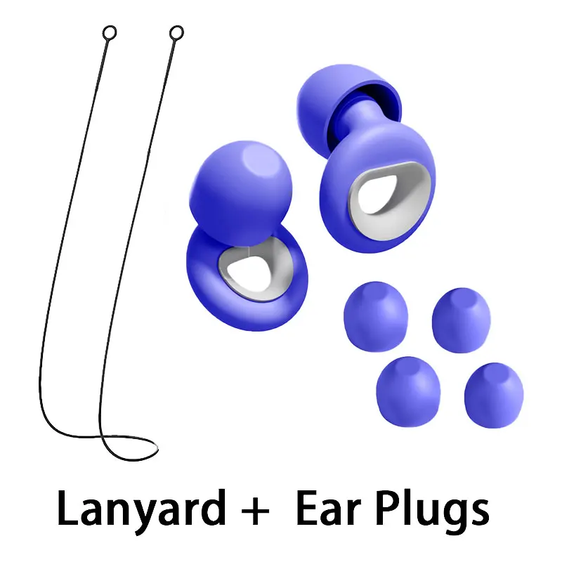 

Waterproof Soft Earplugs with Washable Silicone Lanyard Sound Insulation for Swimming Showering And Diving Ear Blocks