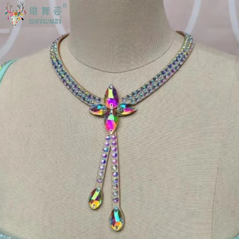 Belly Dance Clothing Accessories Women Belly Dance Stage Sparkle Necklace Oriental Performance Necklaces Competition Ornament
