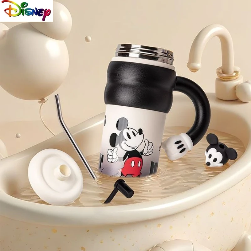 

Модная легкая роскошная креативная соломенная чашка с изображением Микки Диснея, большая емкость, изолированная чашка, домашняя портативная чашка для воды