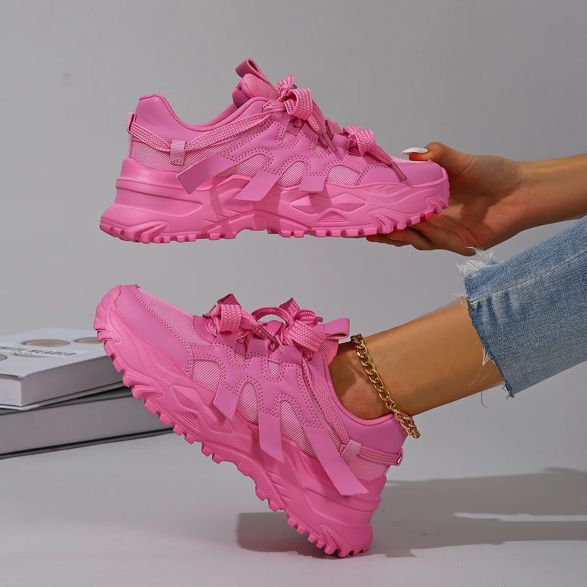 Женские кроссовки, спортивная обувь на платформе, удобная спортивная повседневная обувь, прогулочная обувь Zapatillas, увеличивающая рост