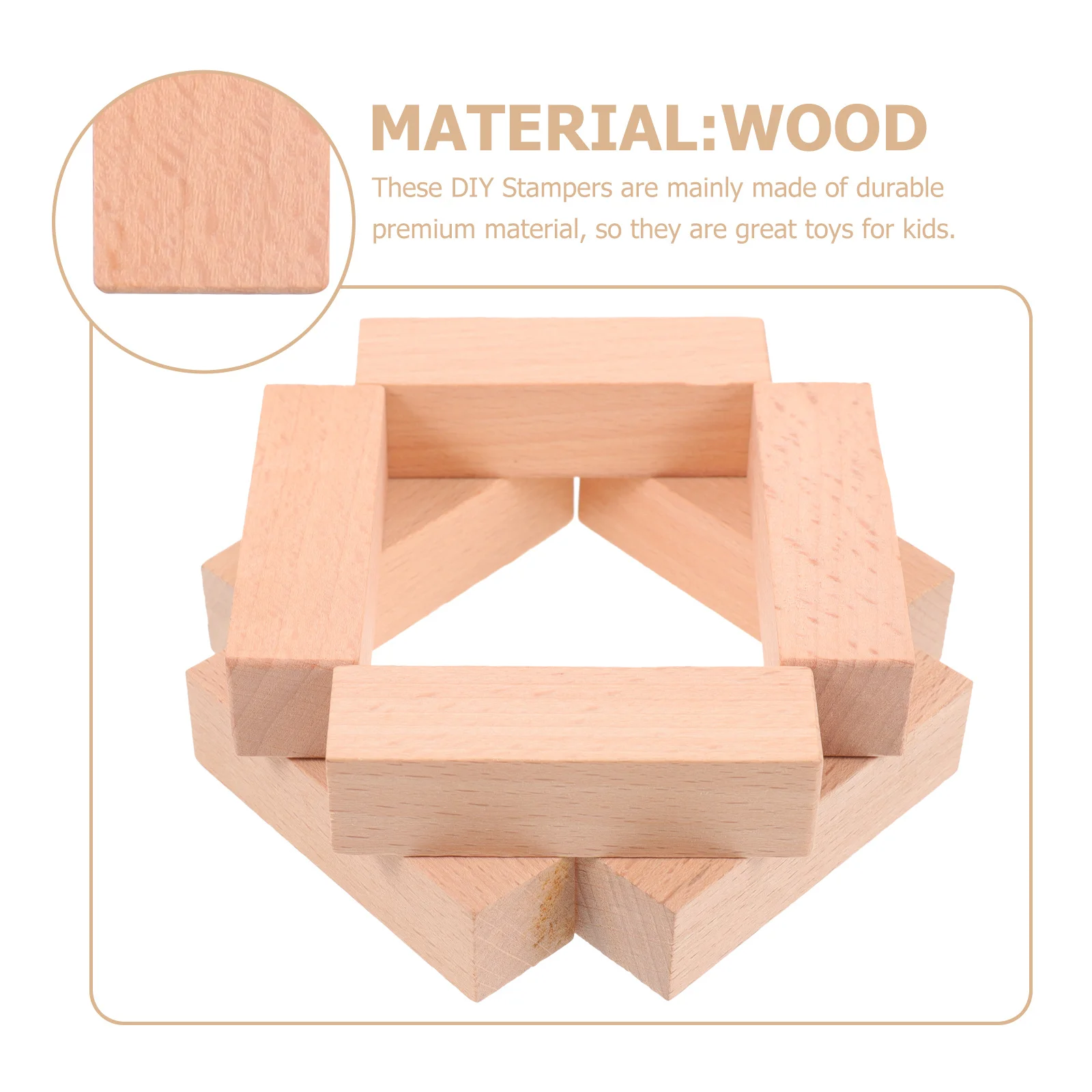 8 Stück Buchenholz-Stempel, DIY-Bastelwerkzeug, einzigartiges Design, exquisite Handwerkskunst, Sammelalbum-Siegel, quadratische Siegel aus Holz, Drehrohlinge