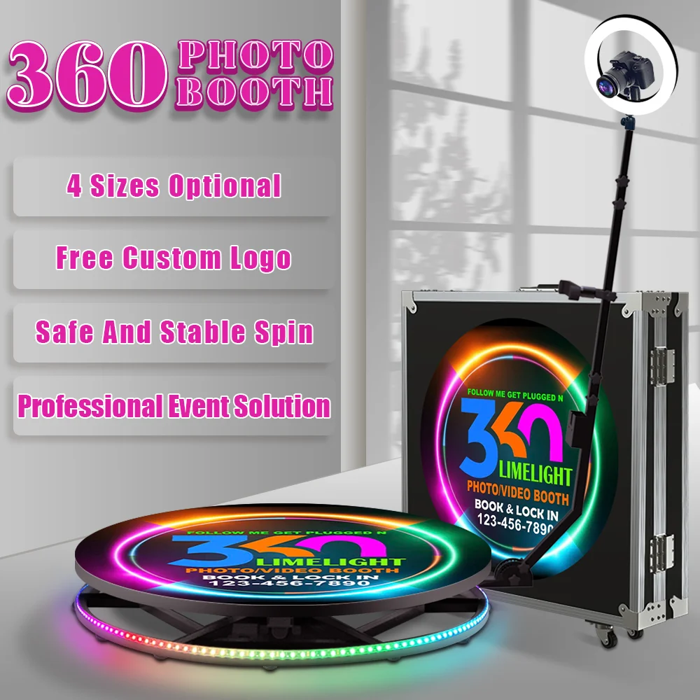 

Hot Sale 360 Degree Rotating Photo Booth Slow Motion Picture Selfie Magic 360 Automatic Video Booth for Party