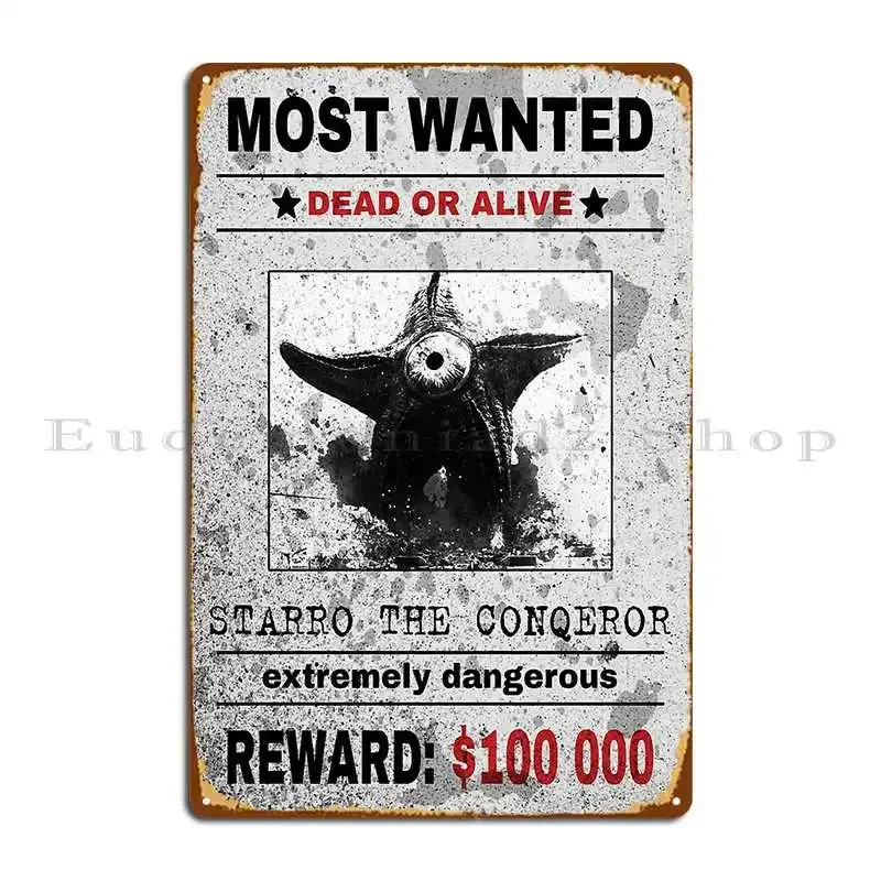 Plaque Métallique Starro le Conquérant - Le Plus Recherché - Décoration Personnalisable pour Garage, Club, Cuisine - Affiche en Étain