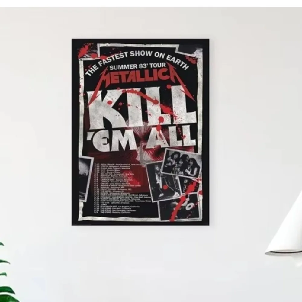 COMPRE ART FOR LESS Metallica Kill'em All 83 Tour Cartel de metal |   Licencia Oficial, Decoración De Pared Retro Rock