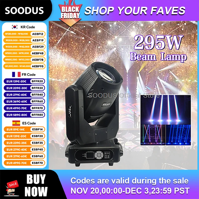 

Led Moving Head 295W Infinite Rotation Beam Lighting With Pattern Effect Strobe Dj Bar DMX512 Stage Effect DJ Disco Bar Wedding